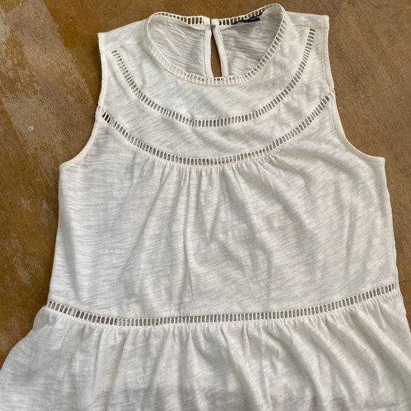 Loft Peplum White Sleeveless Top - Picture 2 of 4